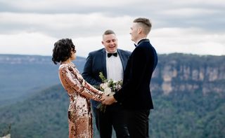 Josh Withers conducting a wedding ceremony in the Blue Mountains