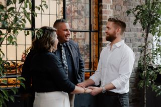 Josh Withers conducting an intimate Melbourne wedding ceremony